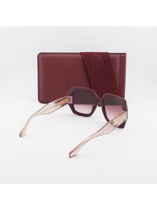ETRO 0011/S 0LHF 3X Sunglasses Burgundy Square Frame, Mauve Lenses